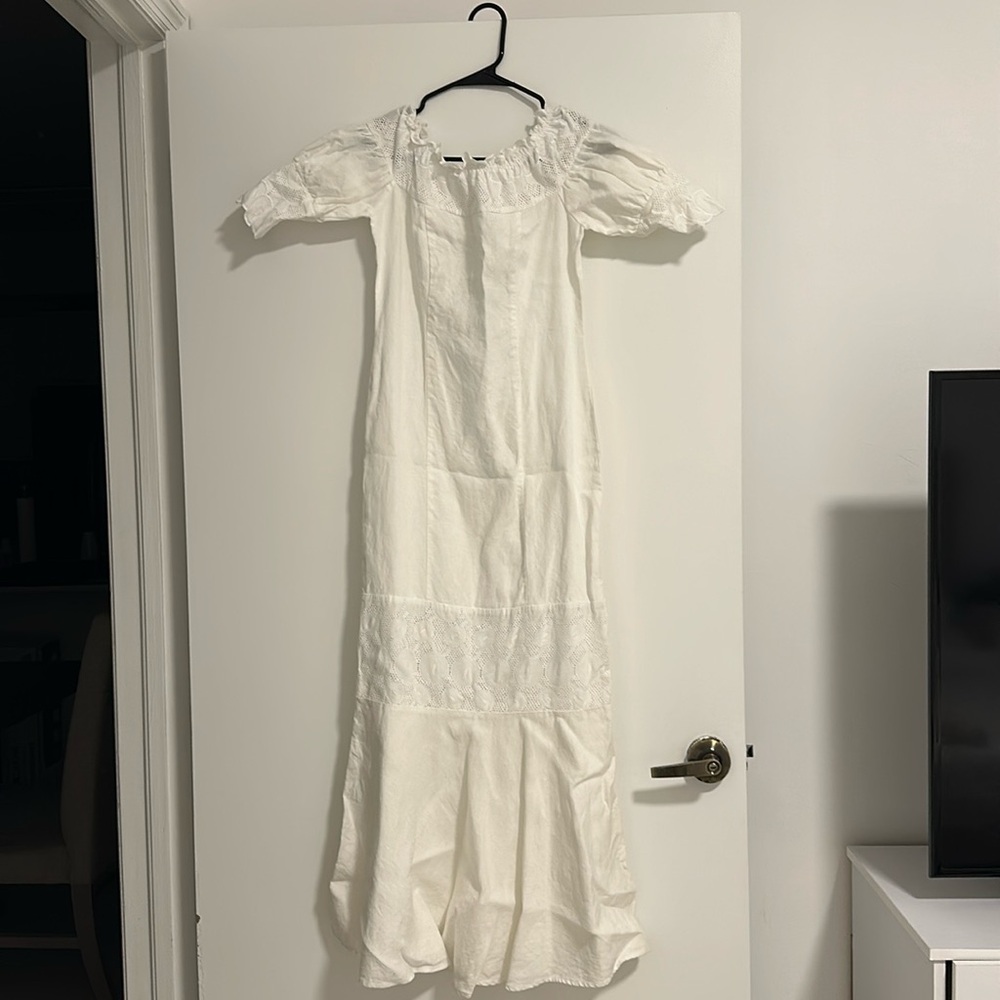 White dress off shoulder